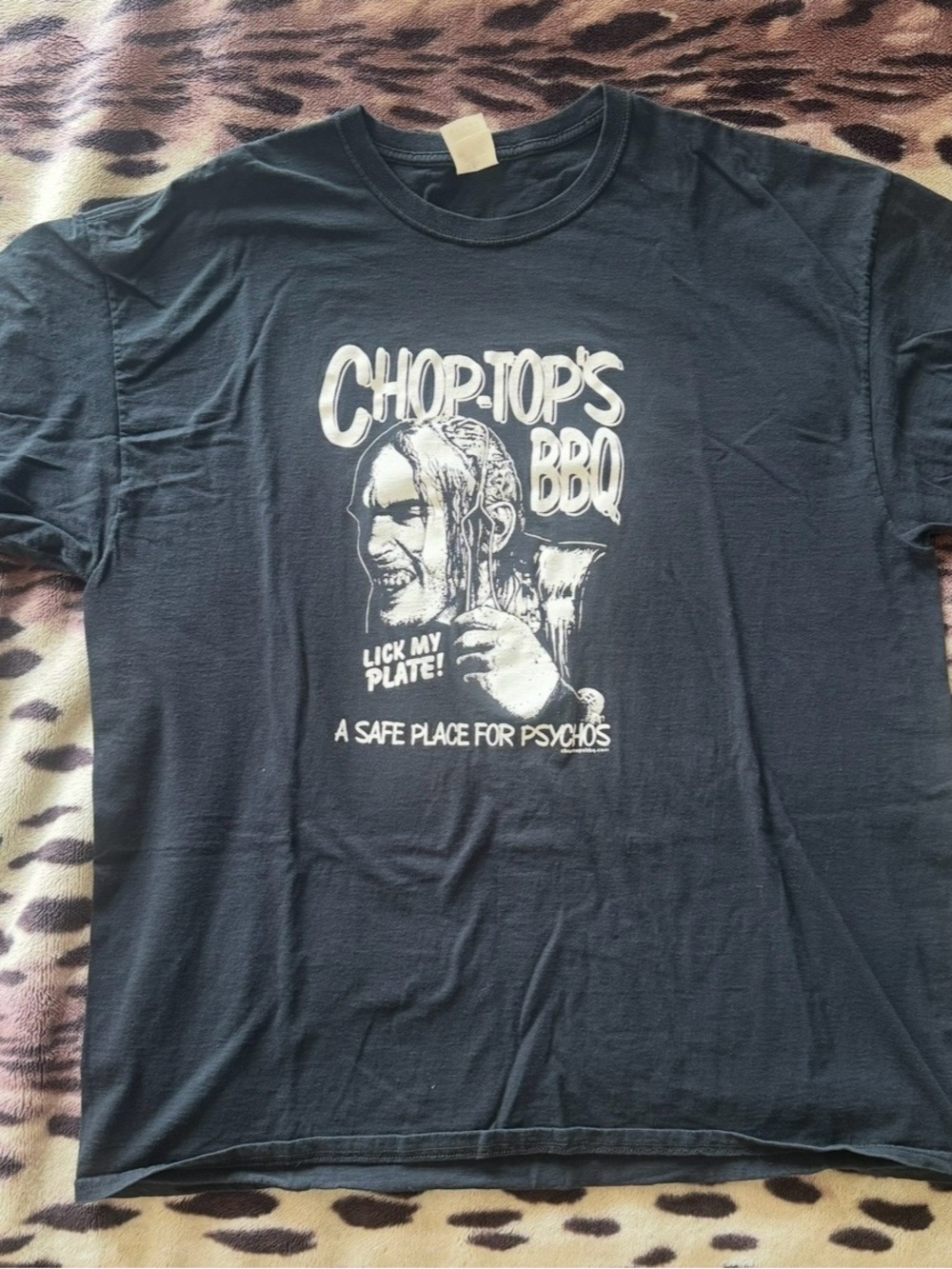 Chop-Top's BBQ Graphic Tee - Black with White Print